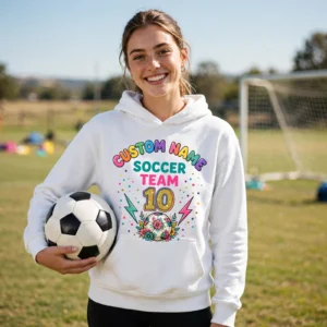 Alternative view of Vintage Soccer Hoodie – Retro Club Style Pullover Sweatshirt
