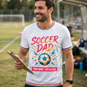 Alternative view of Soccer Dad Jersey – Personalized Player Name Supporter Shirt