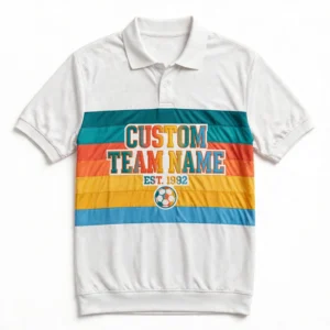 Vintage Soccer Jersey – Retro Stripe Design, Custom Team Name