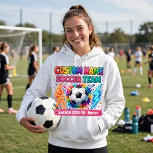 Alternative view of Soccer Team Hoodie – Custom Roster & Season Pullover