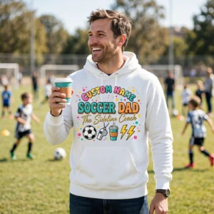 Alternative view of Soccer Dad Hoodie – Funny Sideline Pullover, Personalized