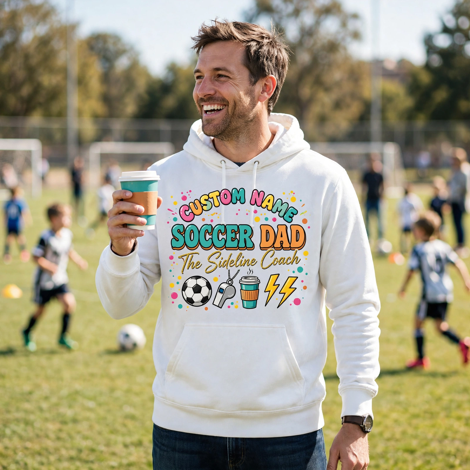 Soccer Dad Hoodie – Funny Sideline Pullover, Personalized - Image 2