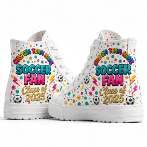Soccer Fan High Top Shoes – Custom Team Name & Year Sneakers