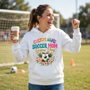 Alternative view of Soccer Mom Hoodie – Game Day Pullover with Custom Player Name